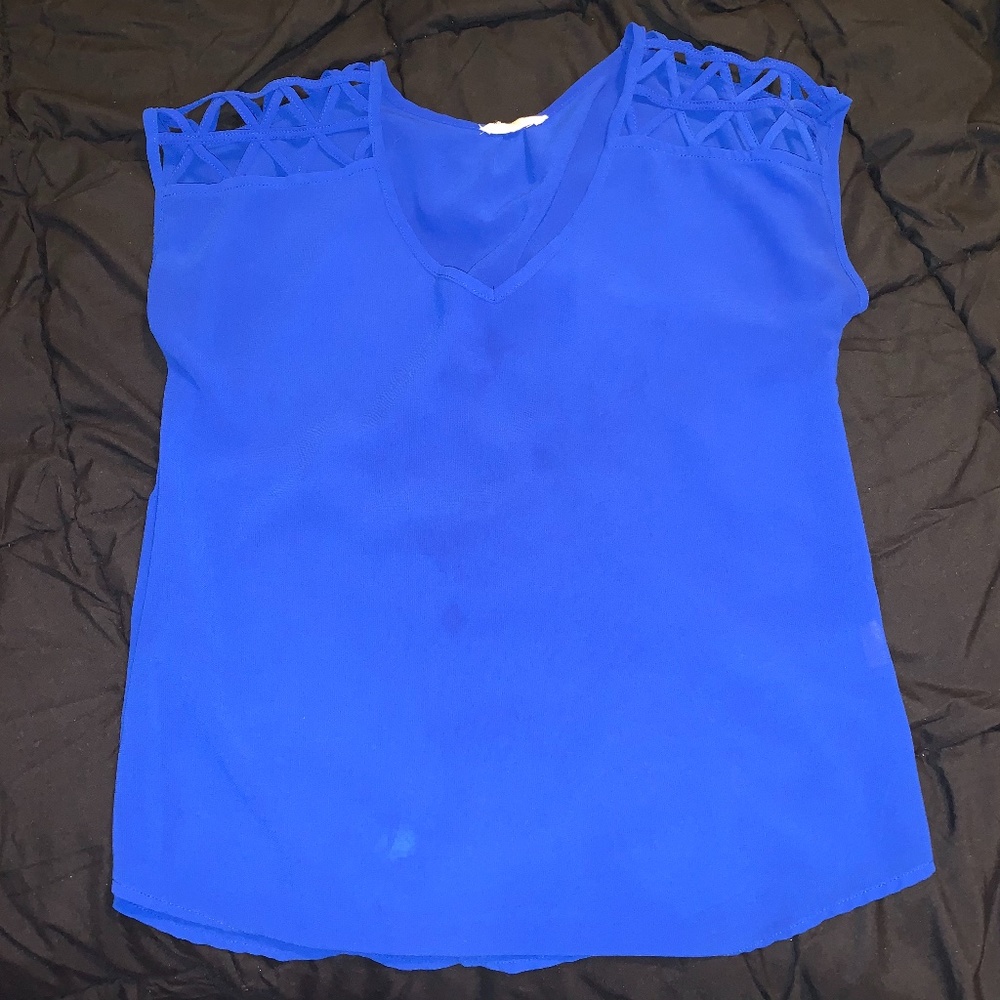 Cross Shoulder Dressy Tee